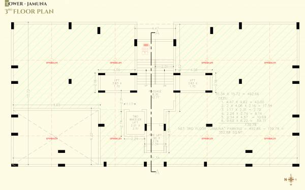  pavitram-prayag Jamuna Cluster Plan from 1st to 3rd Floor