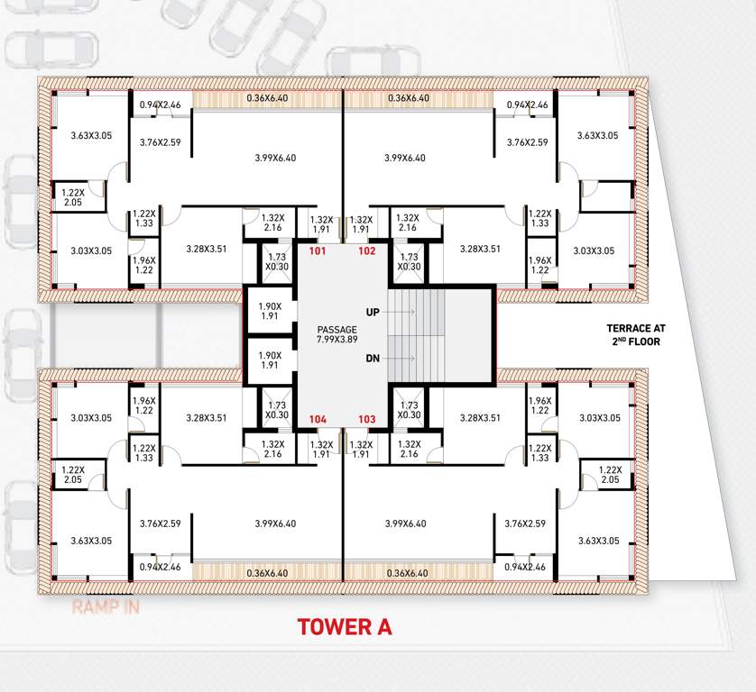  palladium Tower A Cluster Plan from 2nd to 14th Floor
