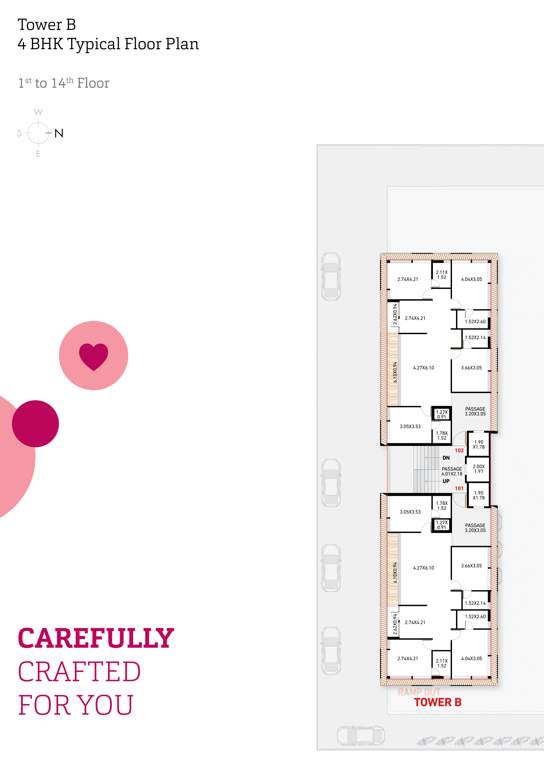  palladium Tower B Cluster Plan from 1st to 14th Floor