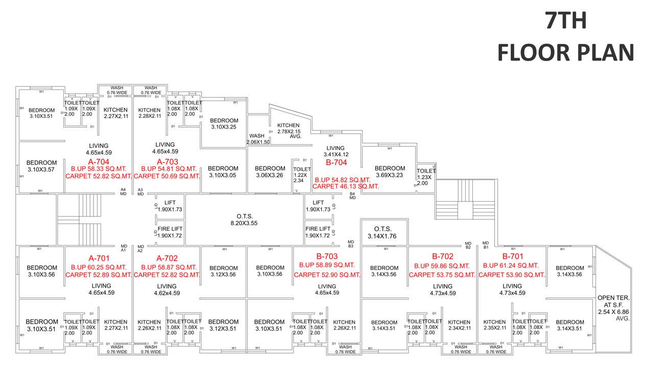  akshar arcade Tower A B Cluster Plan for 7th Floor