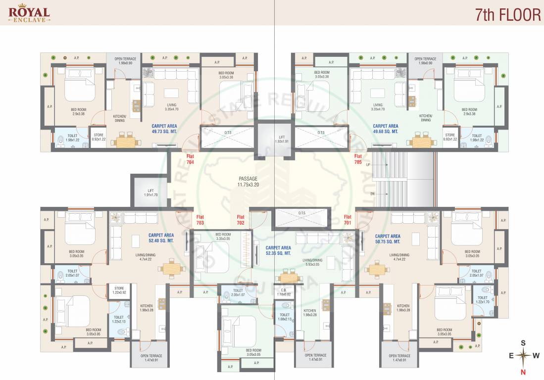 royal enclave Block A Cluster Plan for 7th Floor