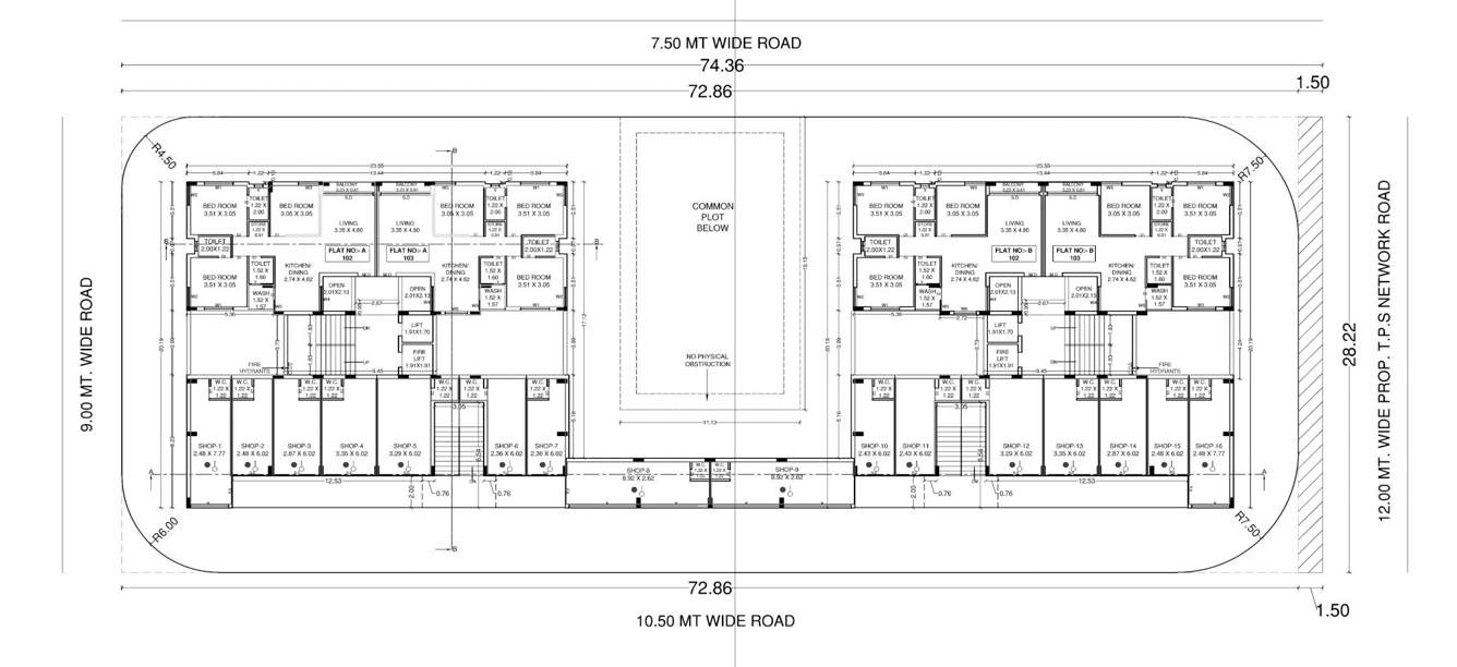  atlantis arihant ii A + B Cluster Plan for 1st Floor