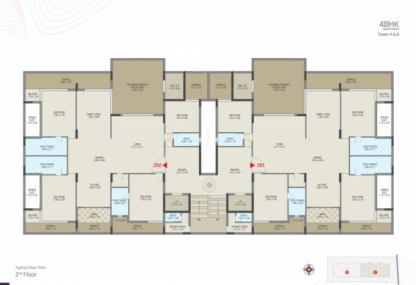  zion Tower A Cluster Plan for 2nd Floor A B