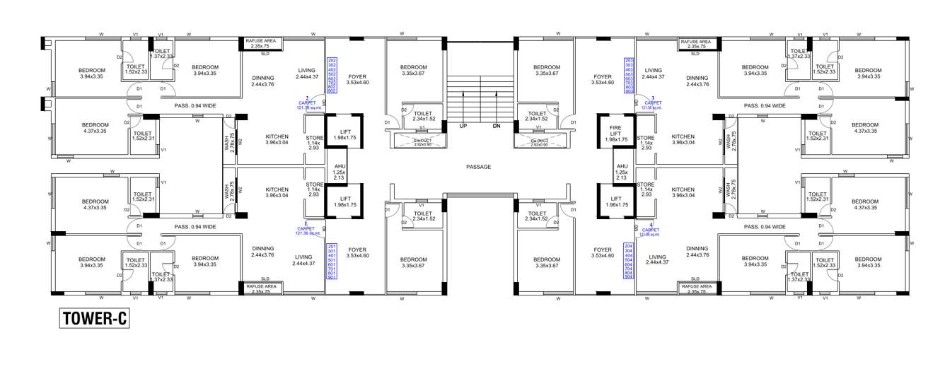  kasturi meridian Tower C Cluster Plan from 2nd to 8th Floor
