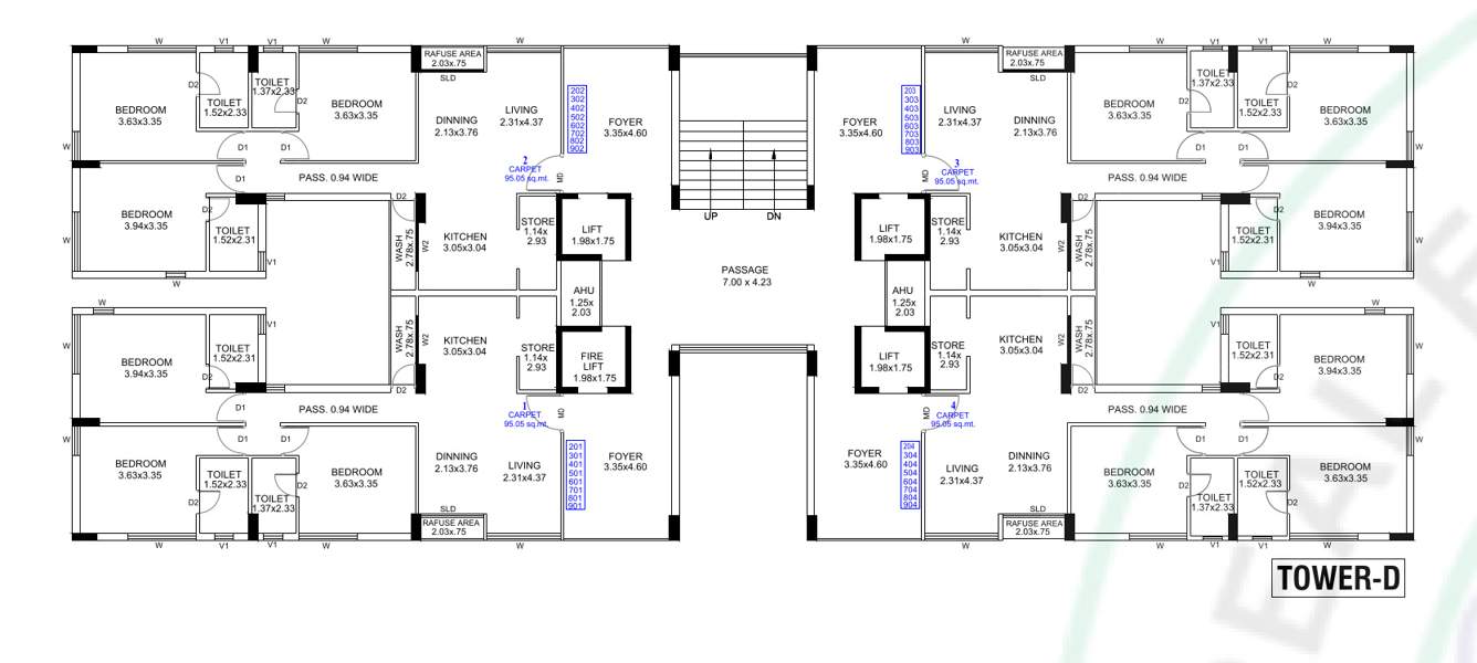  kasturi meridian Tower D Cluster Plan from 2nd to 8th Floor