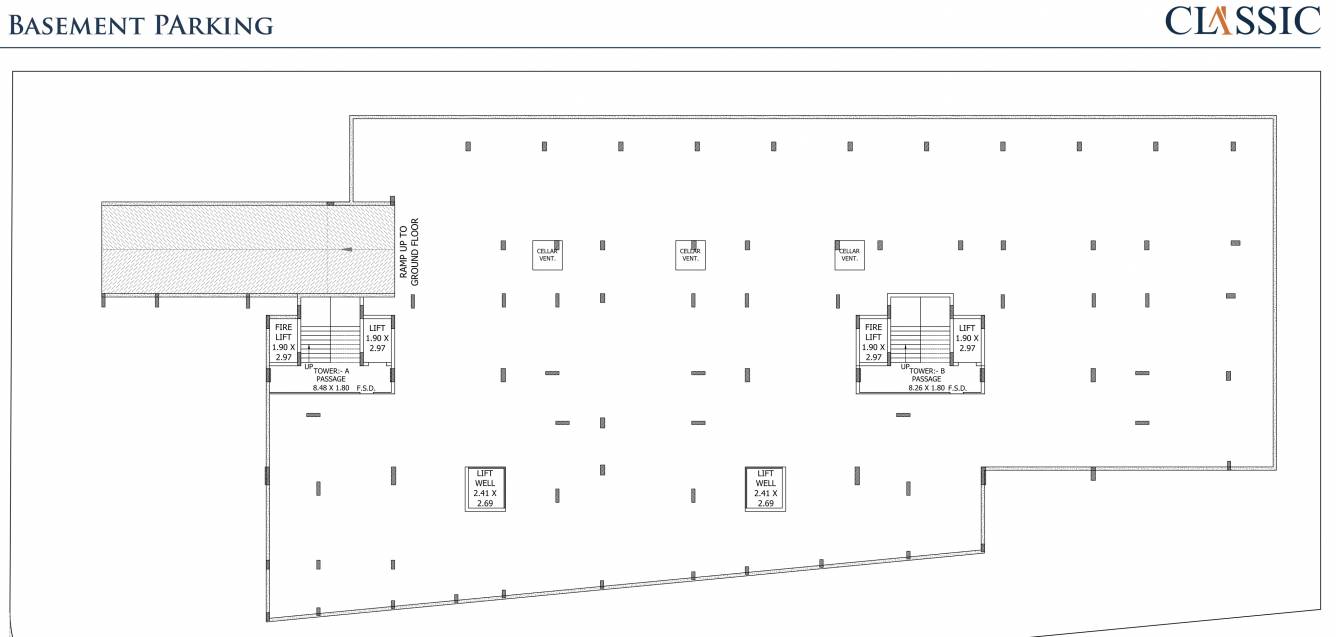  real classic Tower A Cluster Plan for basement Floor