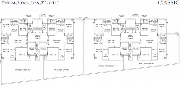 Tower A Cluster Plan from 2nd to 14th Floor real-classic Tower A Cluster Plan from 2nd to 14th Floor