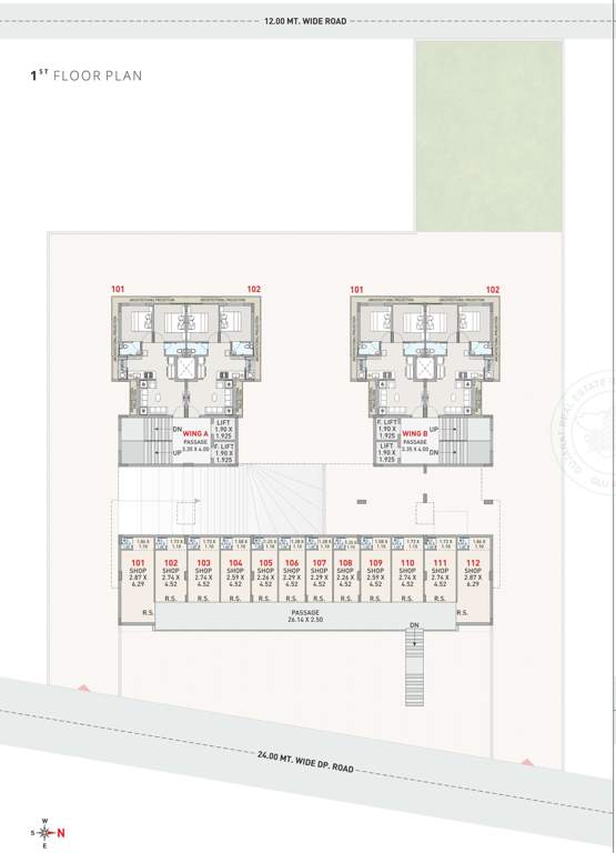  vallabh heights Tower A, B Cluster Plan for 1st Floor