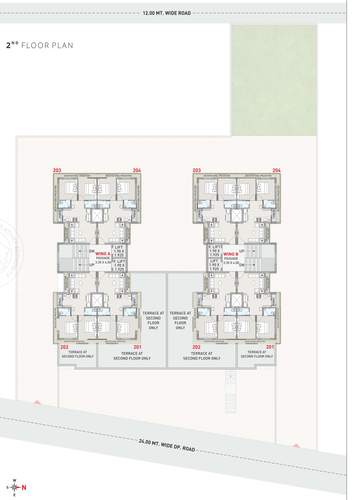  vallabh-heights Tower A, B Cluster Plan for 2nd Floor