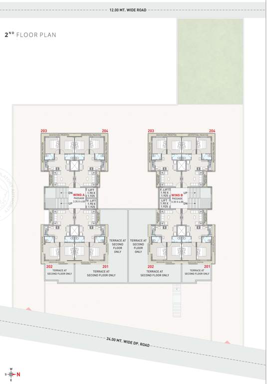  vallabh heights Tower A, B Cluster Plan for 2nd Floor