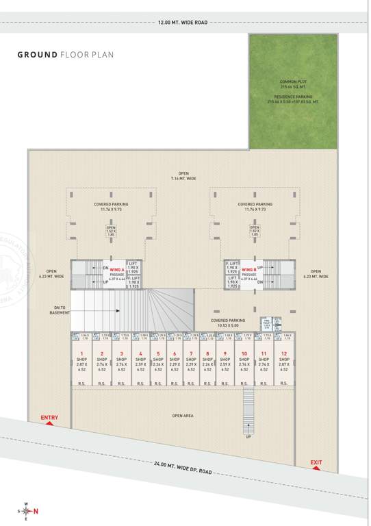  vallabh heights Tower A, B Cluster Plan for ground Floor