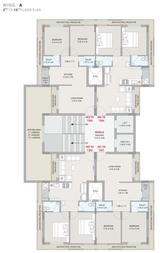  vallabh-heights Tower A Cluster Plan from 3rd to 13th Floor