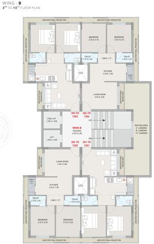  vallabh-heights Tower B Cluster Plan from 3rd to 13th Floor