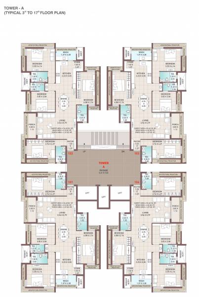 Block A Cluster Plan from 3rd to 17th Floor tulsi-imperia Block A Cluster Plan from 3rd to 17th Floor