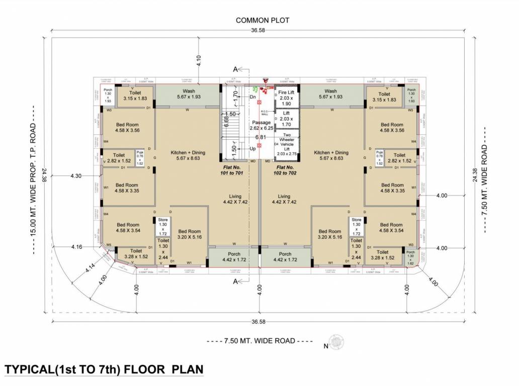  golden 10 A Cluster Plan from 1st to 7th Floor