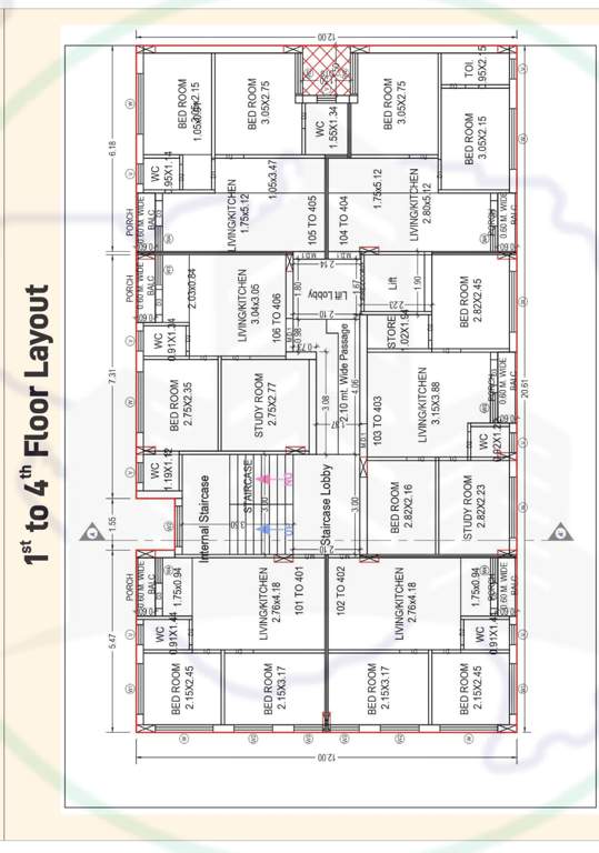  shree ambe villa 3 Block A Cluster Plan from 1st to 4th Floor
