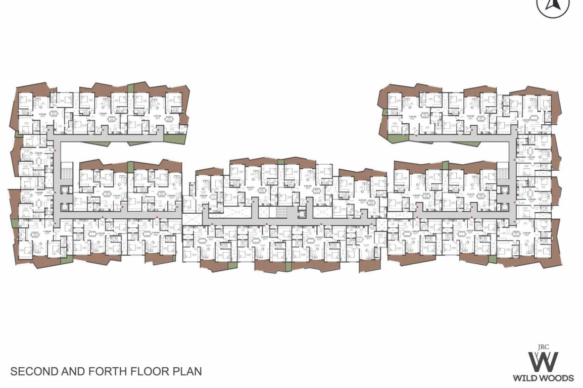  wild woods Tower A   + Tower I Cluster Plan For 2nd & 4th Floor Plan