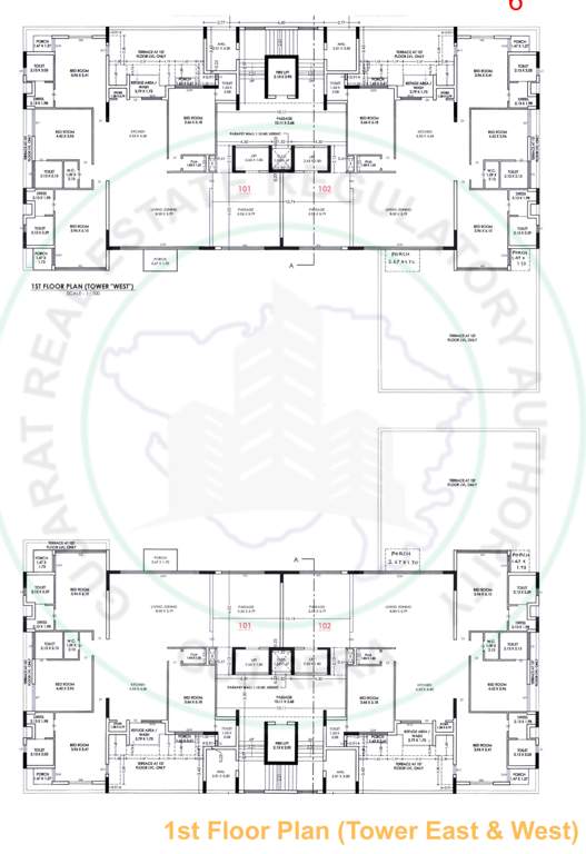 the presidential East Cluster Plan for 1st Floor
