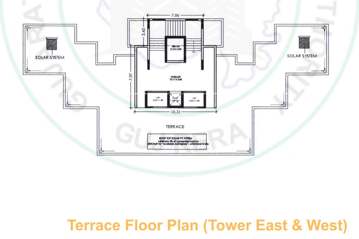 the presidential East Cluster Plan for terrace Floor