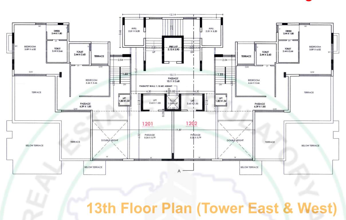 the presidential Wast Cluster Plan for 13th Floor