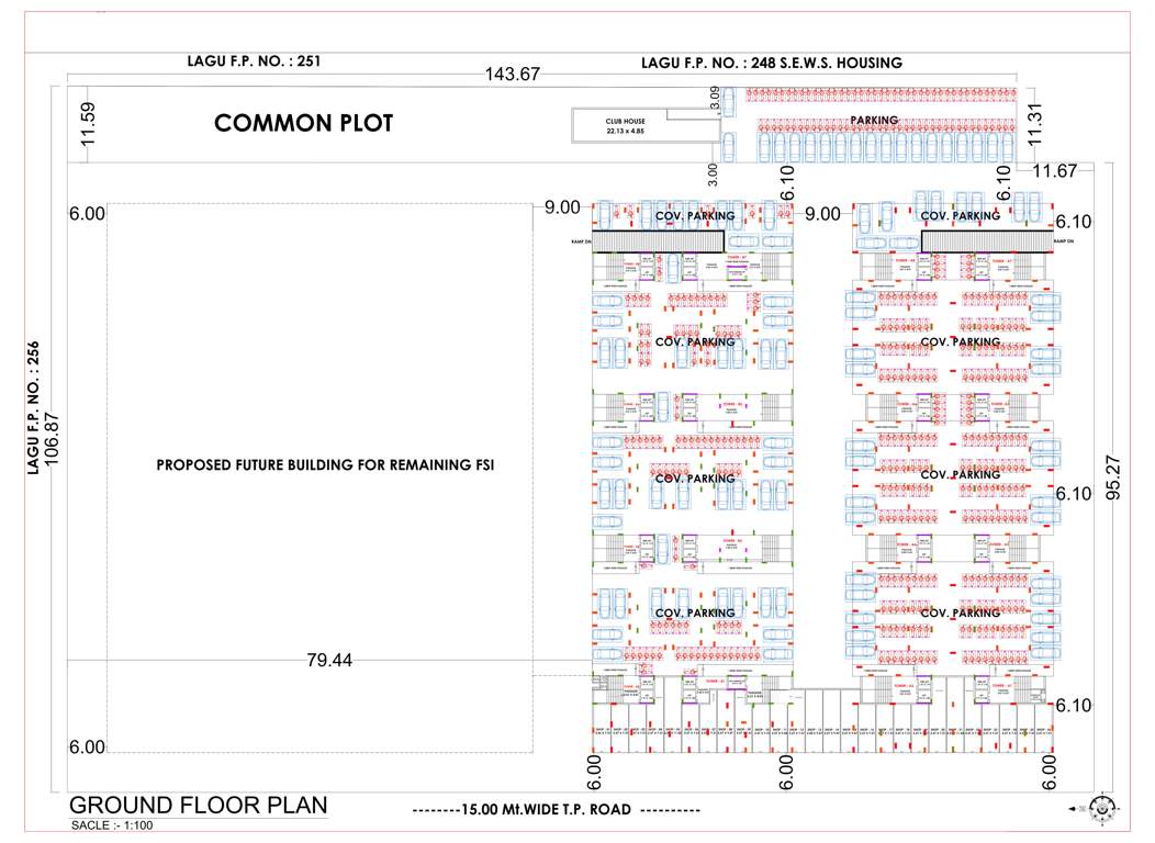  titanium one Tower A, B Cluster Plan for ground Floor