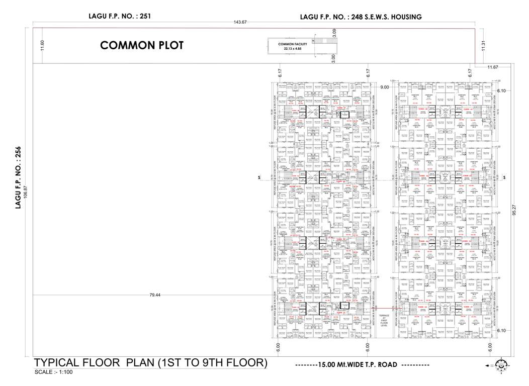  titanium one Tower A, B Cluster Plan from 1st to 9th Floor