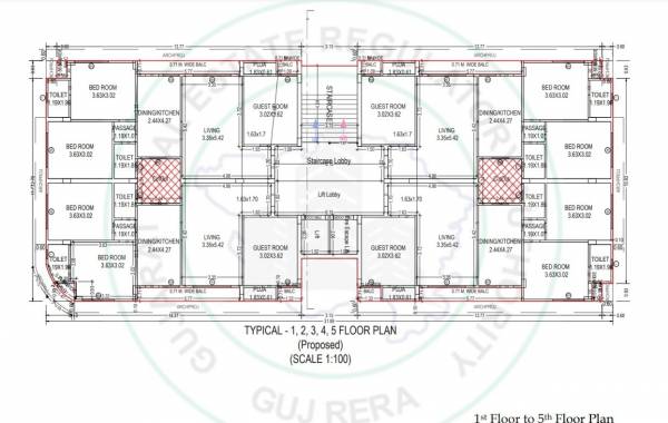  kesar A Cluster Plan from 1st to 5th Floor