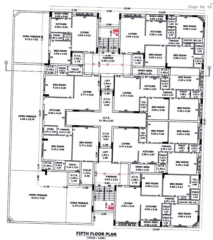  mohan dream city Tower A, B Cluster Plan for 5th Floor