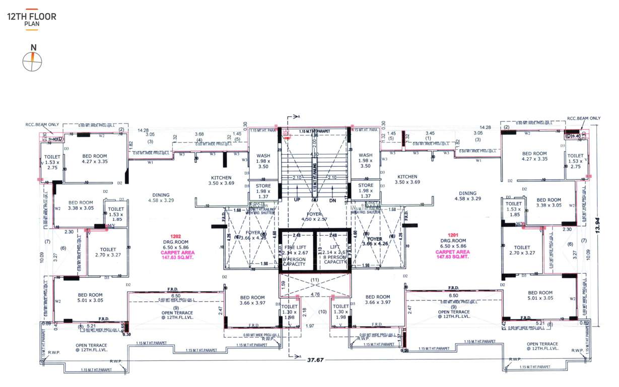  shyam one Block A Cluster Plan for 12th Floor