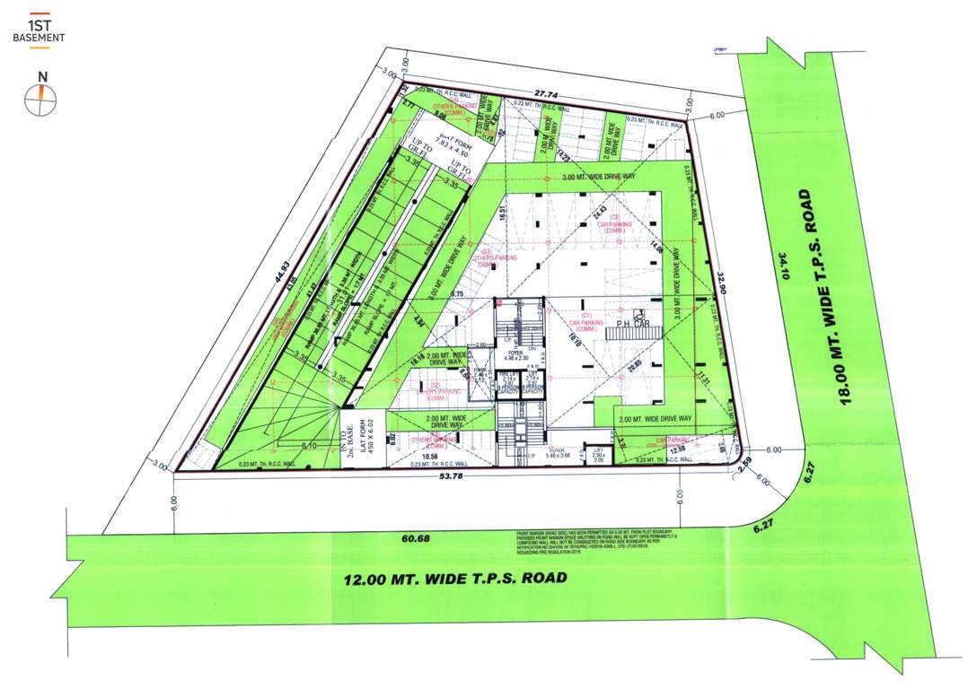  shyam one Block A Cluster Plan for 1st Basement Plan