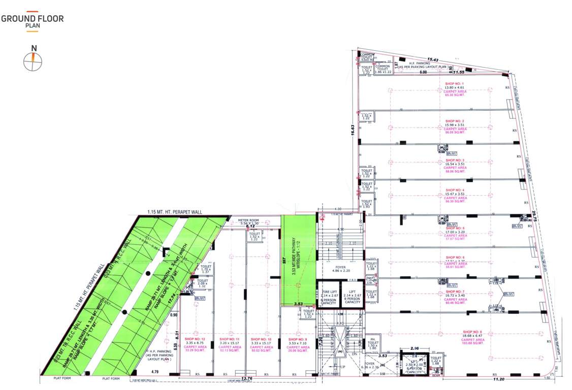  shyam one Block A Cluster Plan for ground Floor