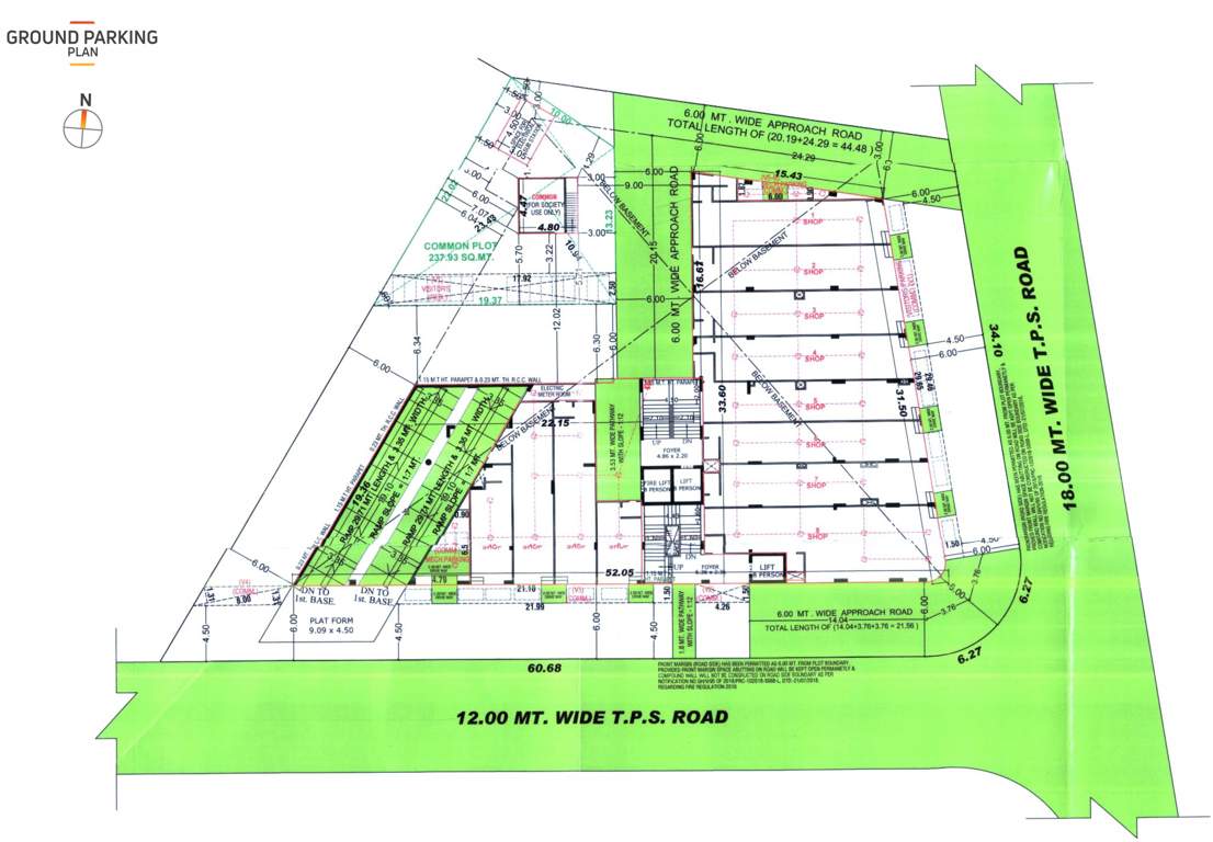  shyam one Block A Cluster Plan for ground Parking Plan