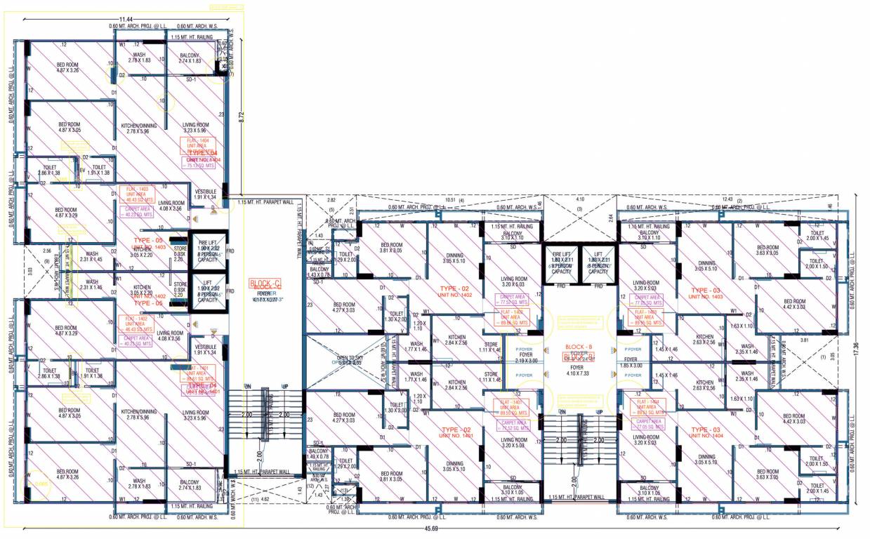  elenza arista Block B Cluster Plan for 14th Floor B, C