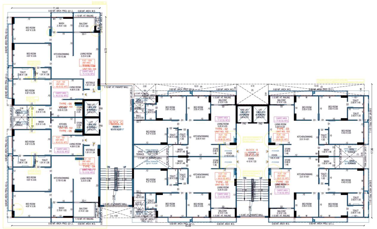  elenza arista Block B Cluster Plan for 1st Floor B, C