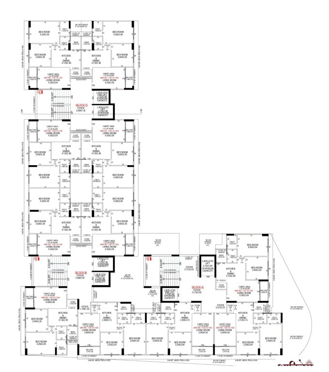  aaditey residencies A Cluster Plan from 11th to 13th Floor