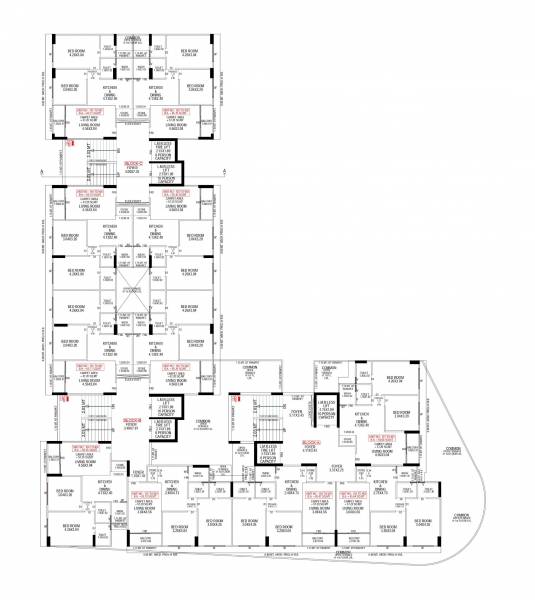  aaditey-residencies B Cluster Plan from 2nd to 9th Floor
