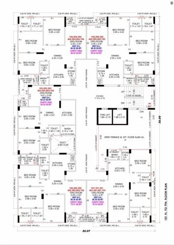  ganga35 Block A Cluster Plan from 1st to 7th Floor