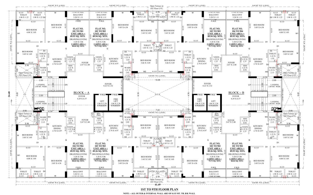  reva 80 Tower A Cluster Plan from 1st to 9th Floor