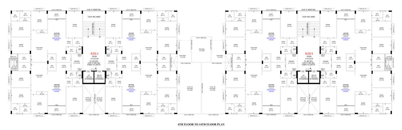  gokuldham parisar B Cluster Plan from 4th to 14th Floor