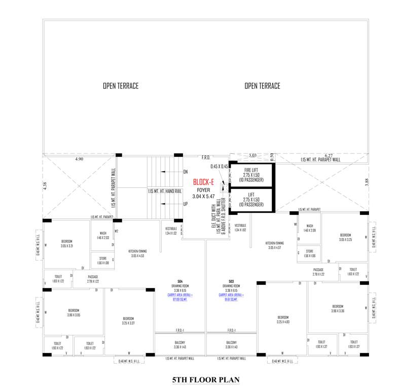  gokuldham parisar E Cluster Plan for 5th Floor