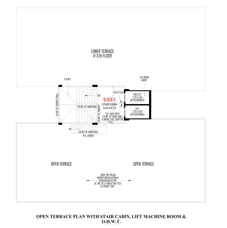  gokuldham parisar E Cluster Plan for terrace Floor