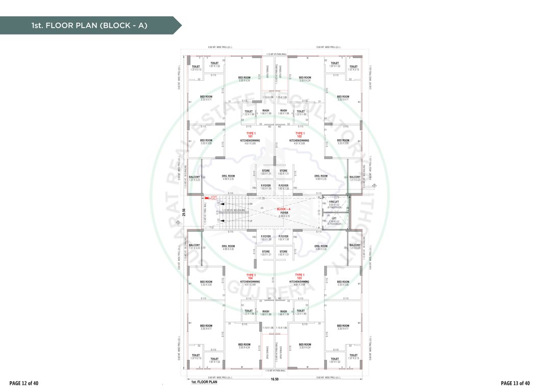  radhe krishna sparsh Block A Cluster Plan for 1st Floor