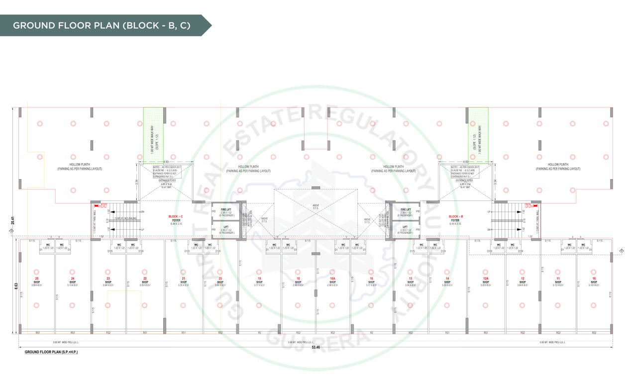  radhe krishna sparsh Block B Cluster Plan for ground Floor