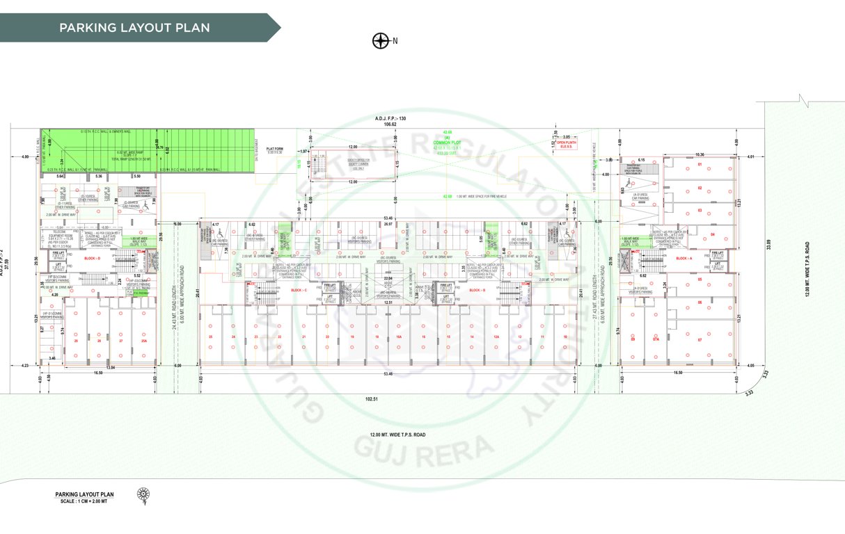  radhe krishna sparsh Block B Cluster Plan for Parking Plan