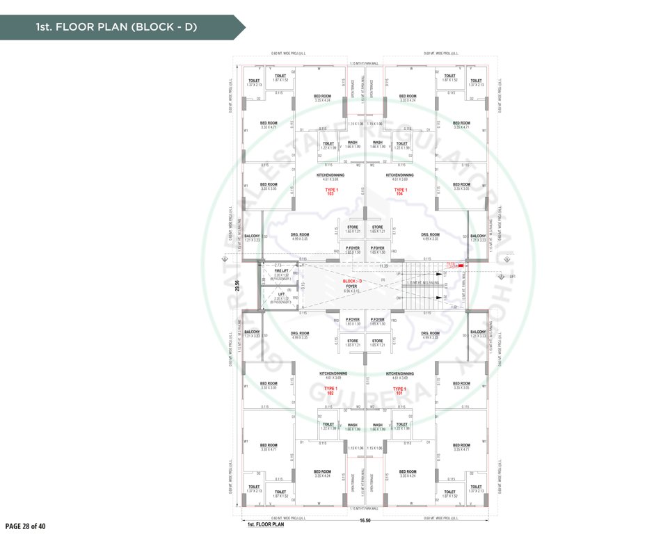  radhe krishna sparsh Block D Cluster Plan for 1st Floor