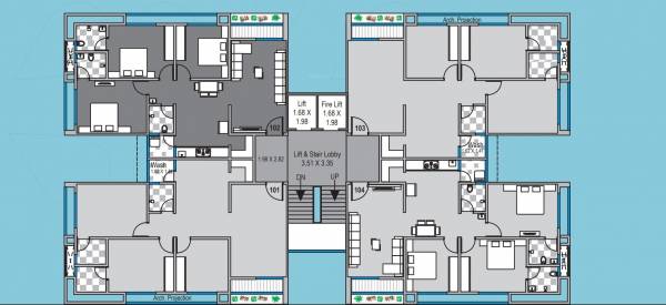  aadi33 Block A Cluster Plan from 1st to 7th Floor