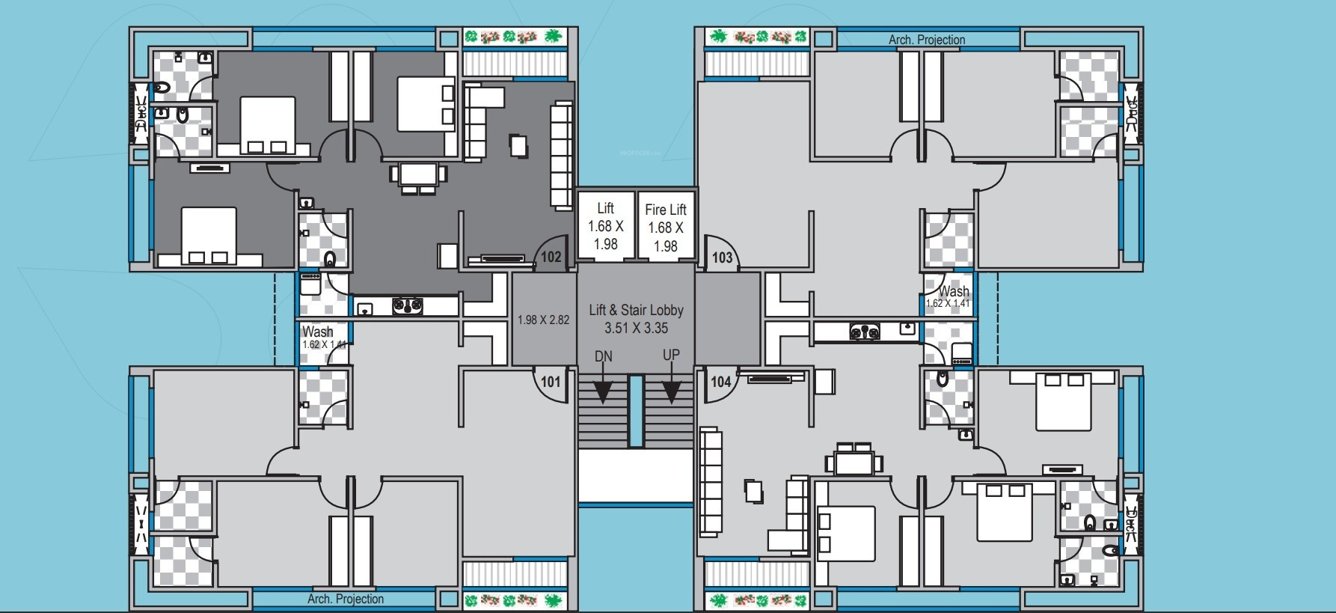  aadi33 Block A Cluster Plan from 1st to 7th Floor