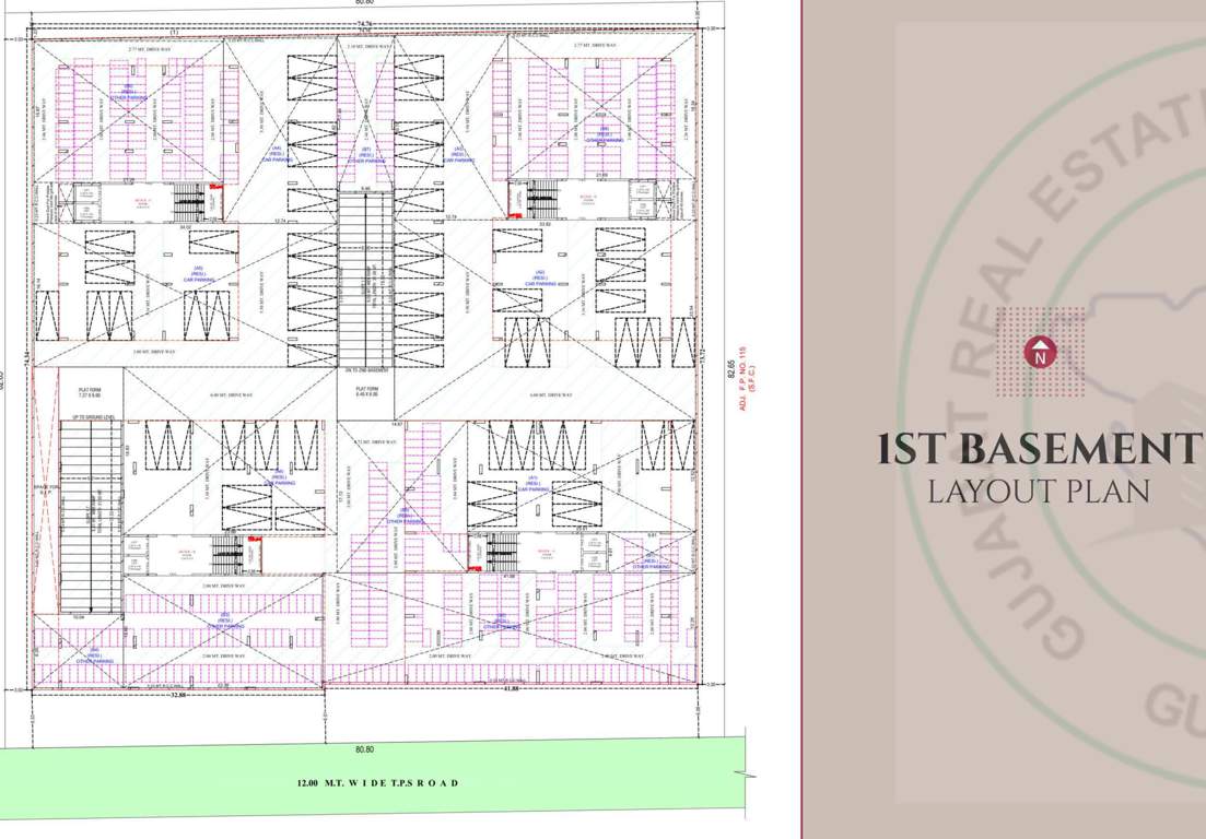  gulmohar the garden living Tower A Cluster Plan for basement Floor