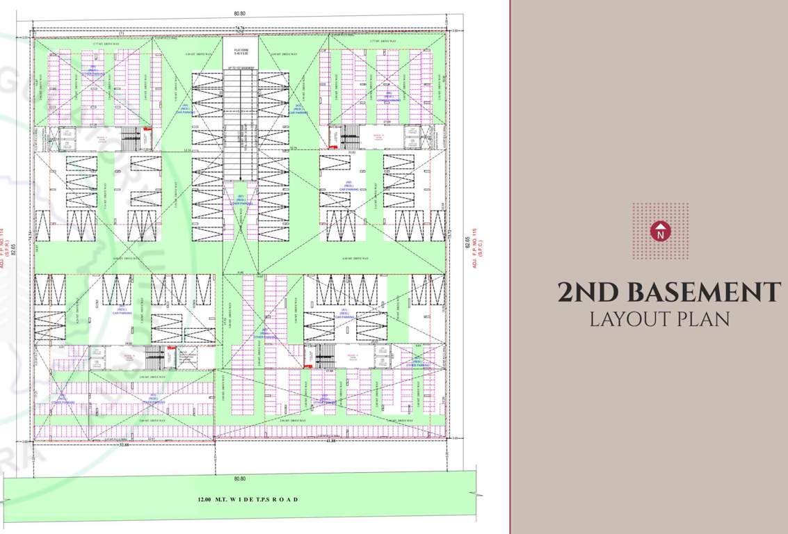  gulmohar the garden living Tower A Cluster Plan for basement Floor
