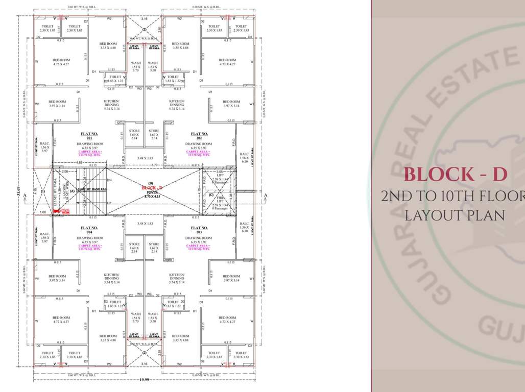  gulmohar the garden living Tower D Cluster Plan from 2nd to 10th Floor